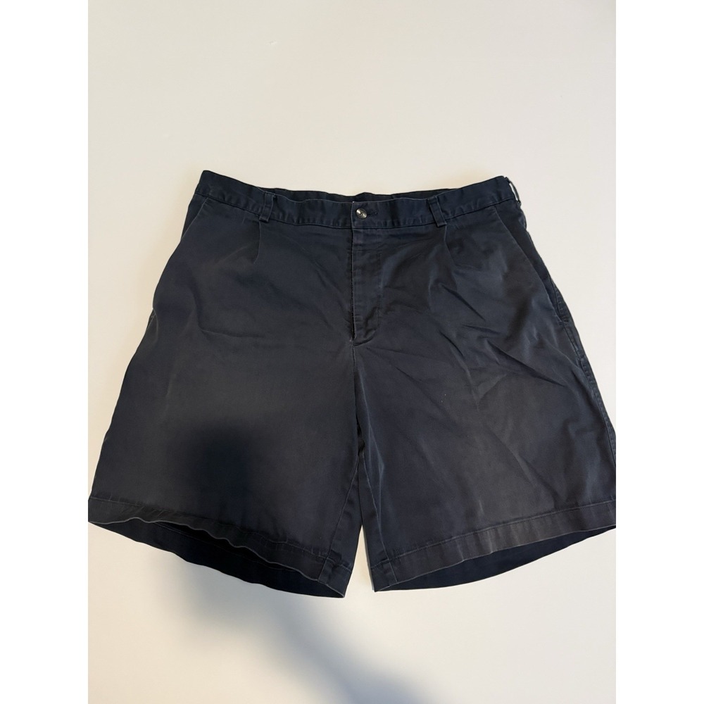 Nike Men Golf 38 Chino Shorts Navy Blue Pleated Classic Fit Casual Preppy FLAWS